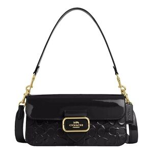 NWT Coach Morgan Shoulder Bag In Signature patent leather black 🤩